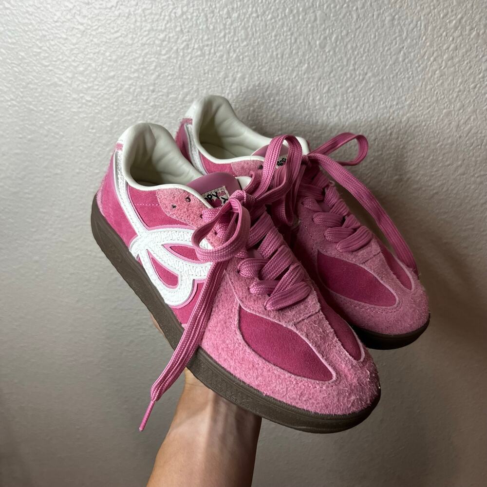 HBD Happy Bird Days x We Flower pink retro court suede sneakers EU 39 / Men 6.5